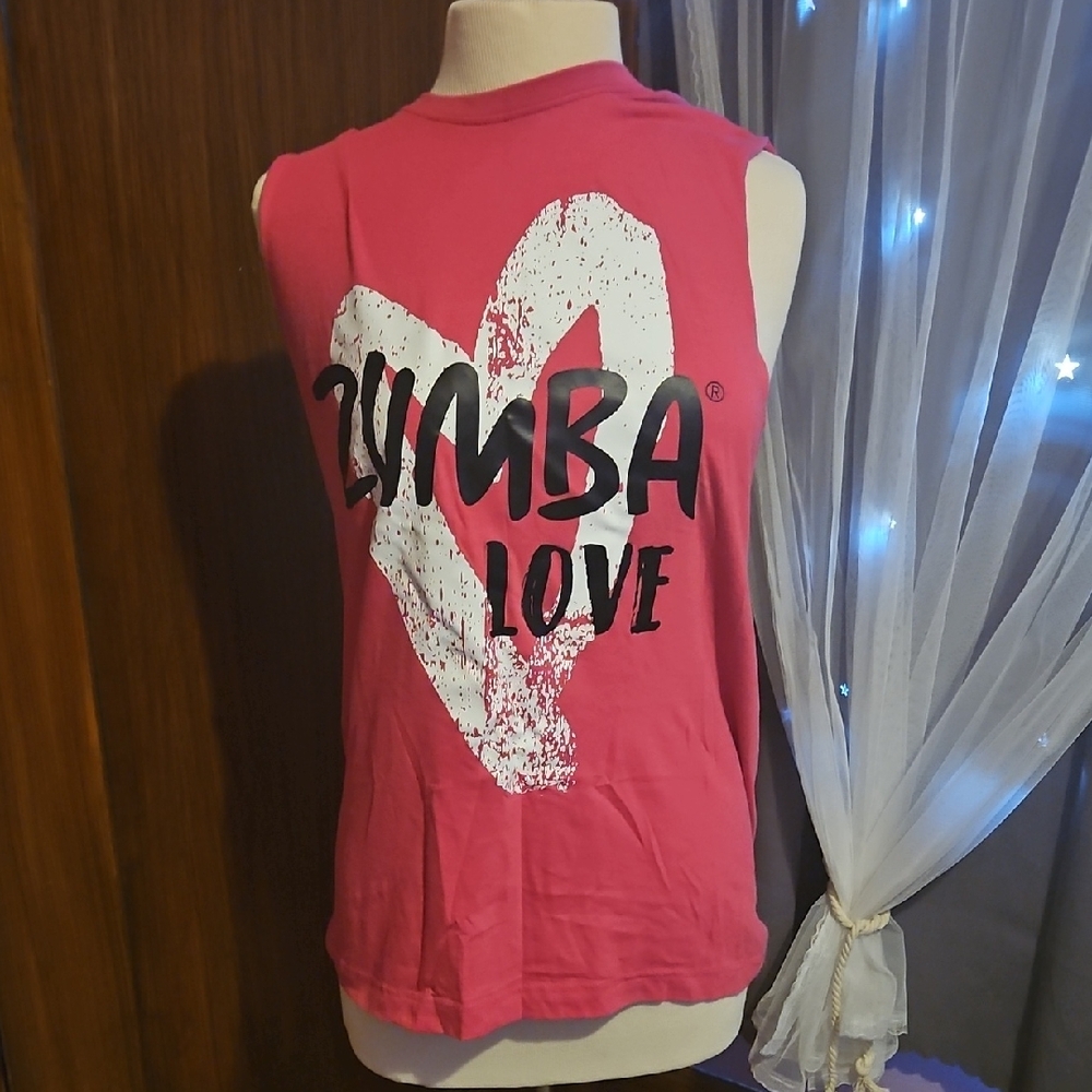Zumba Fitness Pink Heart Muscle Tee